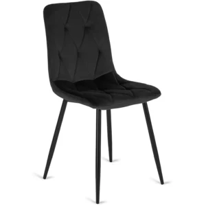 Set masă LAUREN 90 cm stejar rustic/negru și 4 scaune ROBIN negru — MOBILA