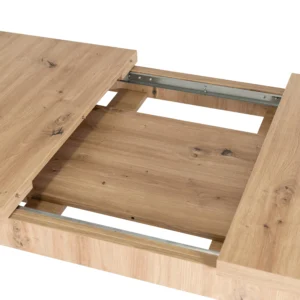 set-masa-skubi-120-160-cm-stejar-artizanal-si-4-scaune-rodri-bej-10 Set masă SKUBI 120-160 cm stejar artizanal și 4 scaune RODRI bej — MOBILA
