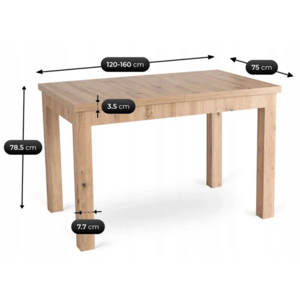 set-masa-skubi-120-160-cm-stejar-artizanal-si-4-scaune-rodri-bej-16 Set masă SKUBI 120-160 cm stejar artizanal și 4 scaune RODRI bej — MOBILA