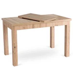 set-masa-skubi-120-160-cm-stejar-artizanal-si-4-scaune-rodri-bej-8 Set masă SKUBI 120-160 cm stejar artizanal și 4 scaune RODRI bej — MOBILA