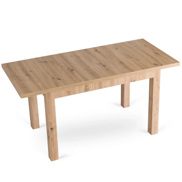 set-masa-skubi-120-160-cm-stejar-artizanal-si-4-scaune-rodri-bej-9 Set masă SKUBI 120-160 cm stejar artizanal și 4 scaune RODRI bej — MOBILA