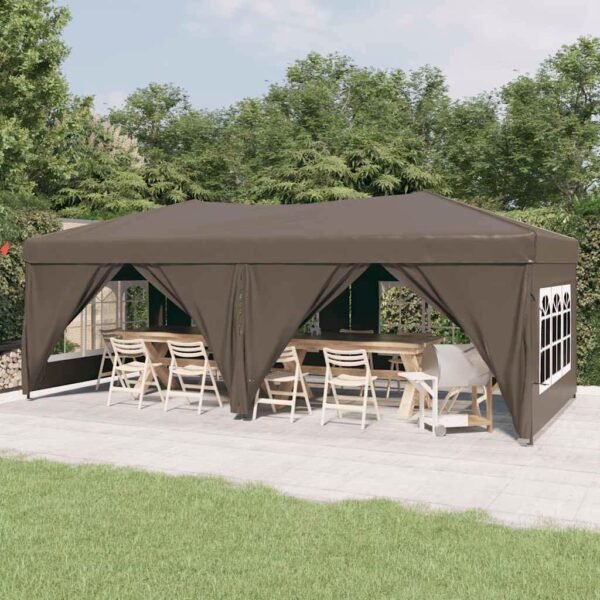 Cort pliabil pentru petrecere Kyale – Gri taupe, 3x6 m