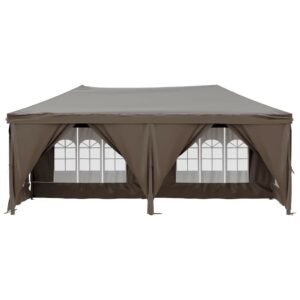 Cort pliabil pentru petrecere Kyale – Gri taupe, 3x6 m