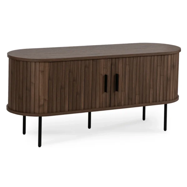 Dulap TV TRISH 120 cm, cu două uși, nuanță de nuc — Comode TV