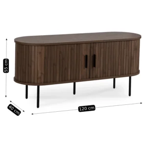 Dulap TV TRISH 120 cm, cu două uși, nuanță de nuc — Comode TV