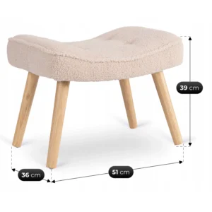 fotoliu-de-relaxare-lozano-cu-suport-pentru-picioare-bej-din-tesatura-boucle-12-2 Fotoliu de relaxare LOZANO cu suport pentru picioare, bej, din țesătură bouclé — Fotolii cu taburet