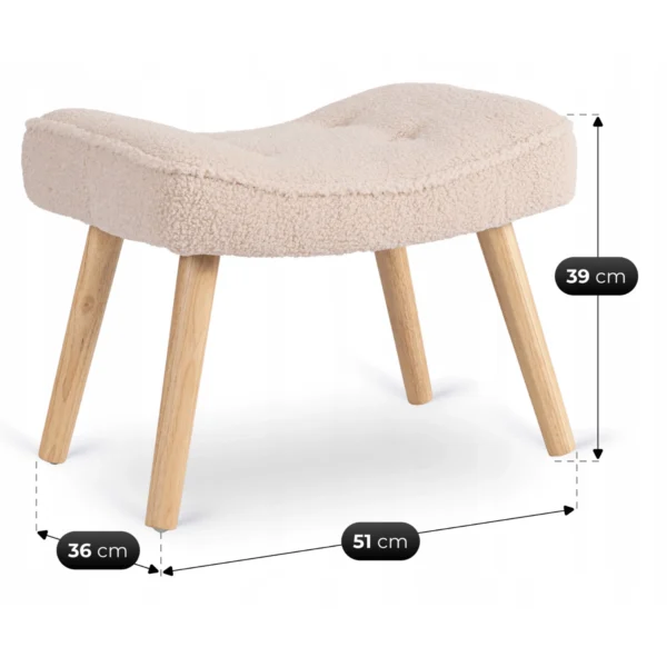fotoliu-de-relaxare-lozano-cu-suport-pentru-picioare-bej-din-tesatura-boucle-12-2 Fotoliu de relaxare LOZANO cu suport pentru picioare, bej, din țesătură bouclé — Fotolii cu taburet