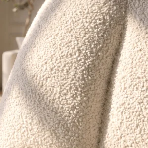 Fotoliu de relaxare SONNY, rotativ, crem, din țesătură bouclé — Fotolii de relaxare