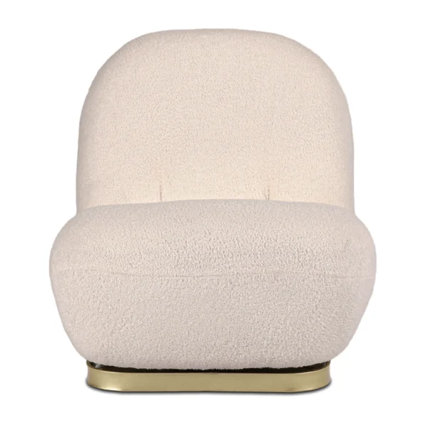 Fotoliu de relaxare SONNY, rotativ, crem, din țesătură bouclé — Fotolii de relaxare