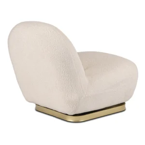 Fotoliu de relaxare SONNY, rotativ, crem, din țesătură bouclé — Fotolii de relaxare