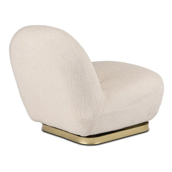 Fotoliu de relaxare SONNY, rotativ, crem, din țesătură bouclé — Fotolii de relaxare