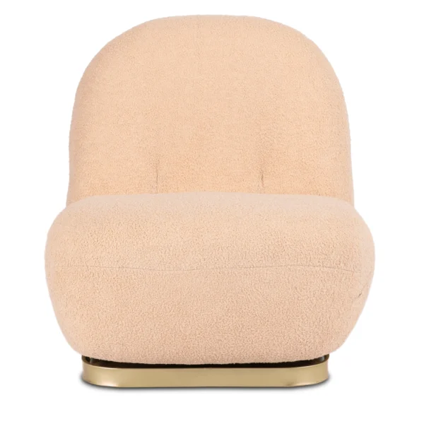 Fotoliu de relaxare SONNY, rotativ, portocaliu, din țesătură bouclé — Fotolii de relaxare