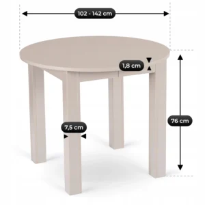 Masa HARRY extensibilă 102-142 cm, culoare cașmir — Mese