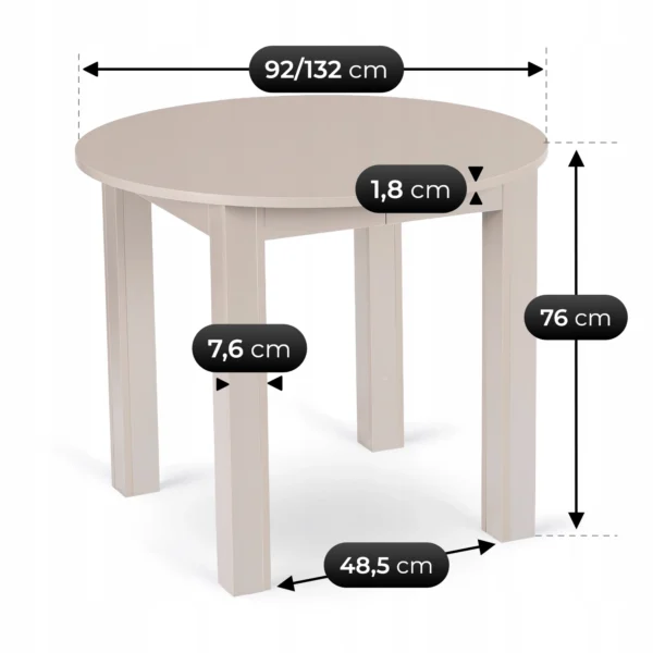 Masa HARRY extensibilă 92-132 cm, culoare cașmir — Mese