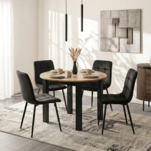 Masa HARRY extensibilă 92-132 cm Stejar Craft/Negru — Mese