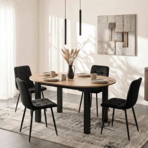 Masa HARRY extensibilă 92-132 cm Stejar Craft/Negru — Mese