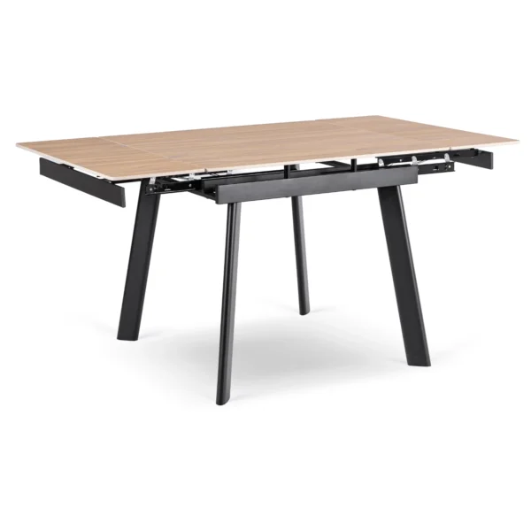 Masă LARES din ceramică, extensibilă, 90-150 cm, stejar/negru — Mese