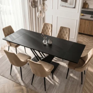masa-rex-extensibila-160-220-cm-mdf-negru-3 Masa REX extensibilă 160-220 cm, MDF, negru — Mese
