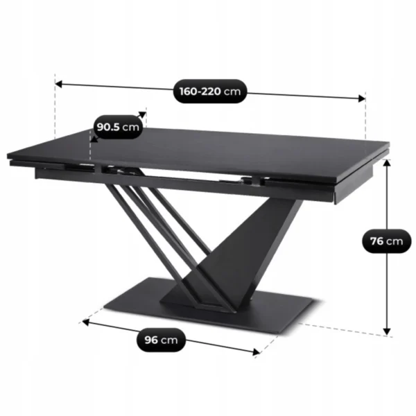 masa-rex-extensibila-160-220-cm-mdf-negru-9 Masa REX extensibilă 160-220 cm, MDF, negru — Mese