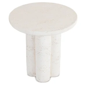 Măsuță BROK 46 cm Crem/Bej Modernă — Măsuțe rotunde