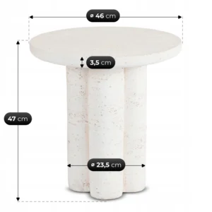 Măsuță BROK 46 cm Crem/Bej Modernă — Măsuțe rotunde