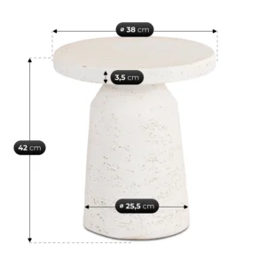Măsuță DESS 38 cm Crem/Bej Modernă — Măsuțe rotunde