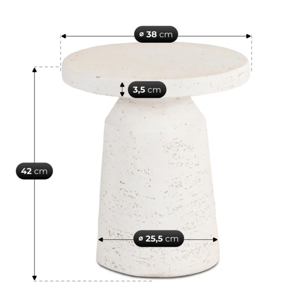 Măsuță DESS 38 cm Crem/Bej Modernă — Măsuțe rotunde