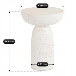 Măsuță HENRICO 40 cm Crem/Bej Modernă — Măsuțe rotunde