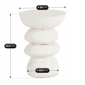 Măsuță LIVIA 39 cm Crem/Bej Modernă — Măsuțe rotunde