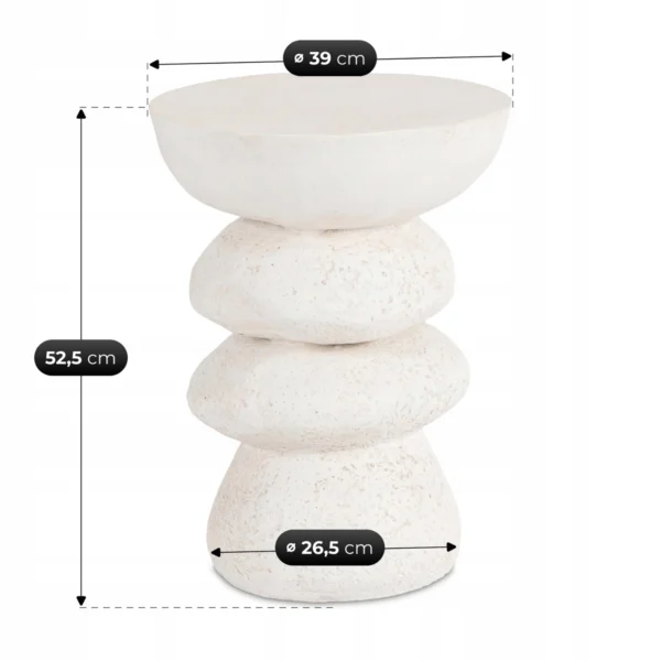 Măsuță LIVIA 39 cm Crem/Bej Modernă — Măsuțe rotunde