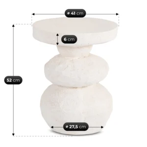 Măsuță LOVI 41 cm Crem/Bej Modernă — Măsuțe rotunde