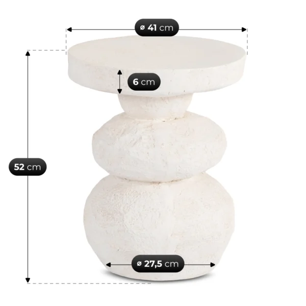 Măsuță LOVI 41 cm Crem/Bej Modernă — Măsuțe rotunde