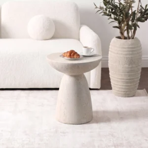 Măsuță NELL 41 cm Crem/Bej Modernă — Măsuțe rotunde