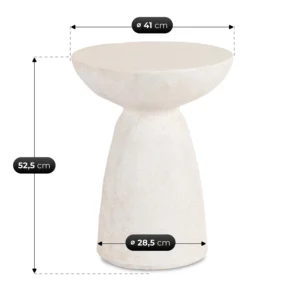 Măsuță NELL 41 cm Crem/Bej Modernă — Măsuțe rotunde
