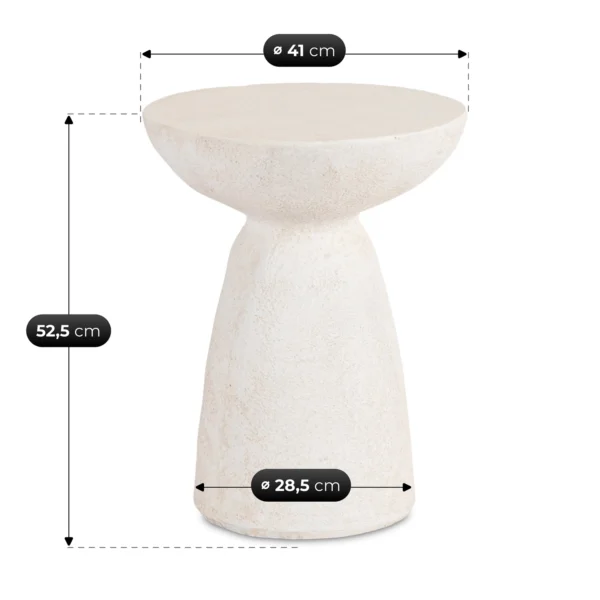 Măsuță NELL 41 cm Crem/Bej Modernă — Măsuțe rotunde