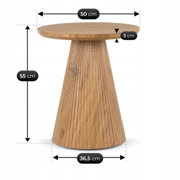 Măsuță RANT 50 cm, stejar — Măsuțe rotunde