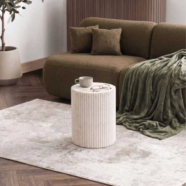 Măsuță TIALL 38 cm Crem/Bej Modernă — Măsuțe rotunde