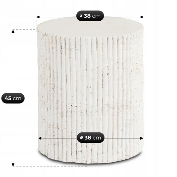 Măsuță TIALL 38 cm Crem/Bej Modernă — Măsuțe rotunde