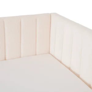 Pat 120x200 VILLEMO, culoare crem, țesătură bouclé — MOBILA