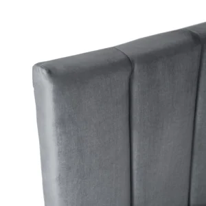 Pat 120x200 VILLEMO, gri, din velur — MOBILA