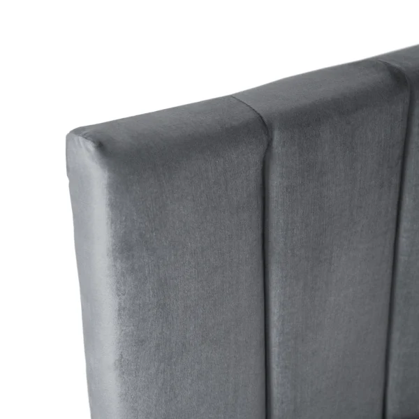 Pat 120x200 VILLEMO, gri, din velur — MOBILA