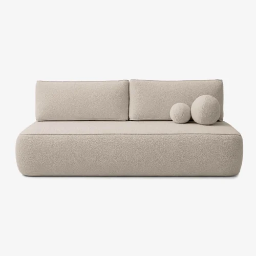 canapea-extensibila-arveto-bej-cu-tesatura-boucle-1-1 Canapea extensibilă ARVETO bej, din țesătură bouclé — Canapele și sofale