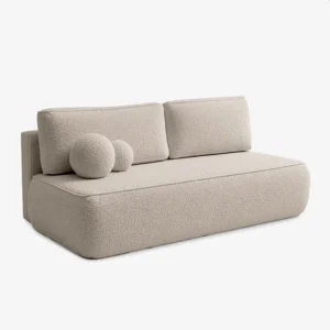 canapea-extensibila-arveto-bej-cu-tesatura-boucle-3-1 Canapea extensibilă ARVETO bej, din țesătură bouclé — Canapele și sofale