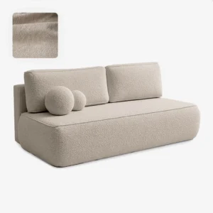 canapea-extensibila-arveto-bej-cu-tesatura-boucle-4-1 Canapea extensibilă ARVETO bej, din țesătură bouclé — Canapele și sofale
