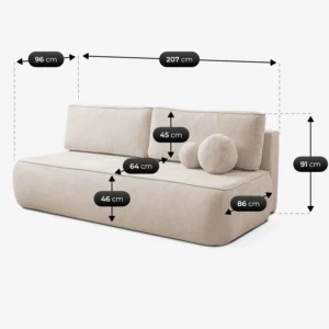 canapea-extensibila-arveto-crem-din-tesatura-de-senila-8-1 Canapea extensibilă ARVETO, crem, din țesătură Shenil — Canapele și sofale