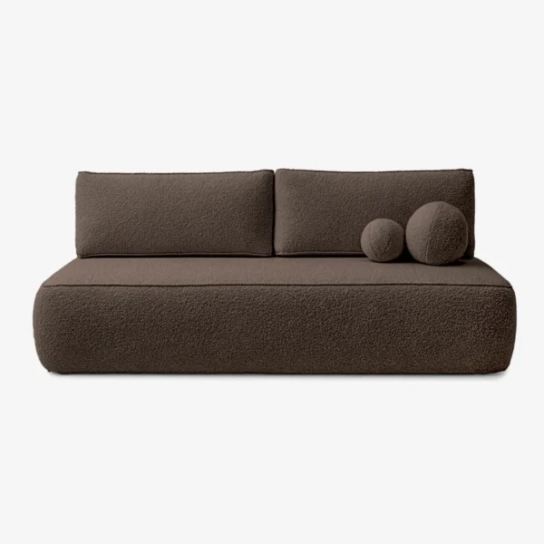 Canapea extensibilă ARVETO mocha Boucle — Canapele și sofale