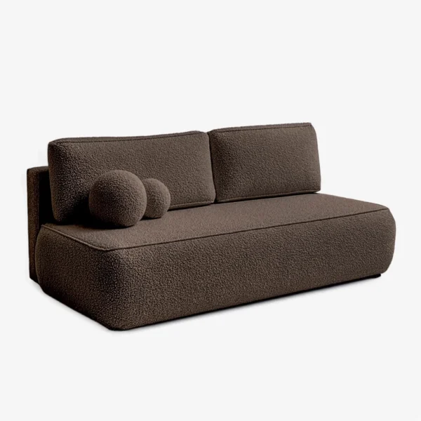 Canapea extensibilă ARVETO mocha Boucle — Canapele și sofale