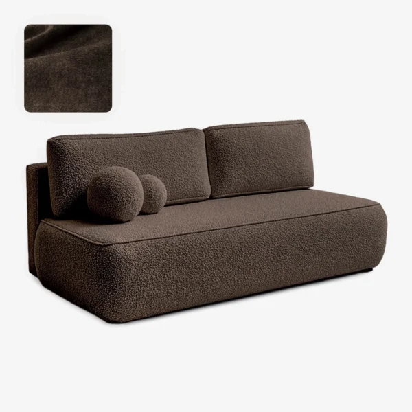 Canapea extensibilă ARVETO mocha Boucle — Canapele și sofale