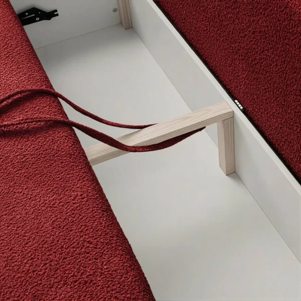 Canapea extensibilă ARVETO, roșu-vin, Boucle — Canapele și sofale