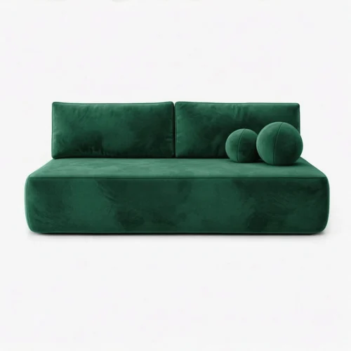 canapea-extensibila-arveto-verde-din-velur-1 Canapea extensibilă ARVETO, verde, din catifea — Canapele și sofale